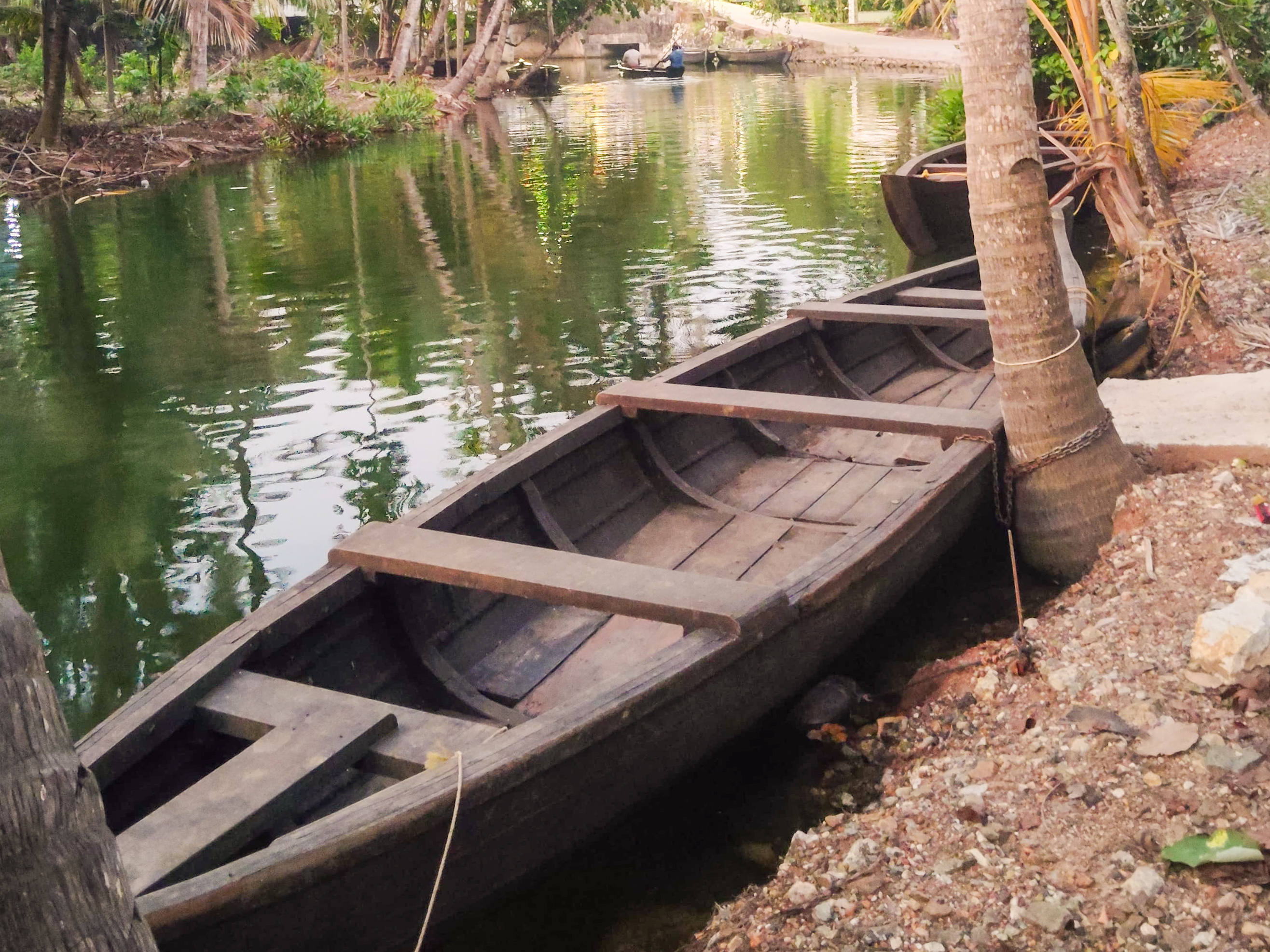 Private veranda overlooking Kerala backwaters at Mundro's Haven's